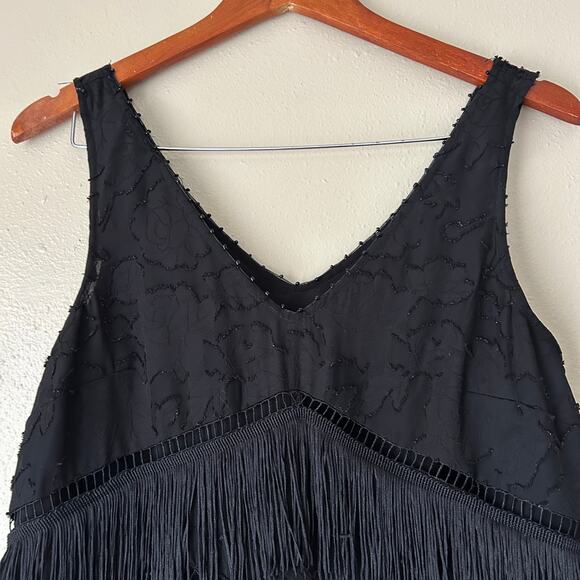 HD In Paris Black Fringe Tank Top US Size 4 - Picture 3 of 9